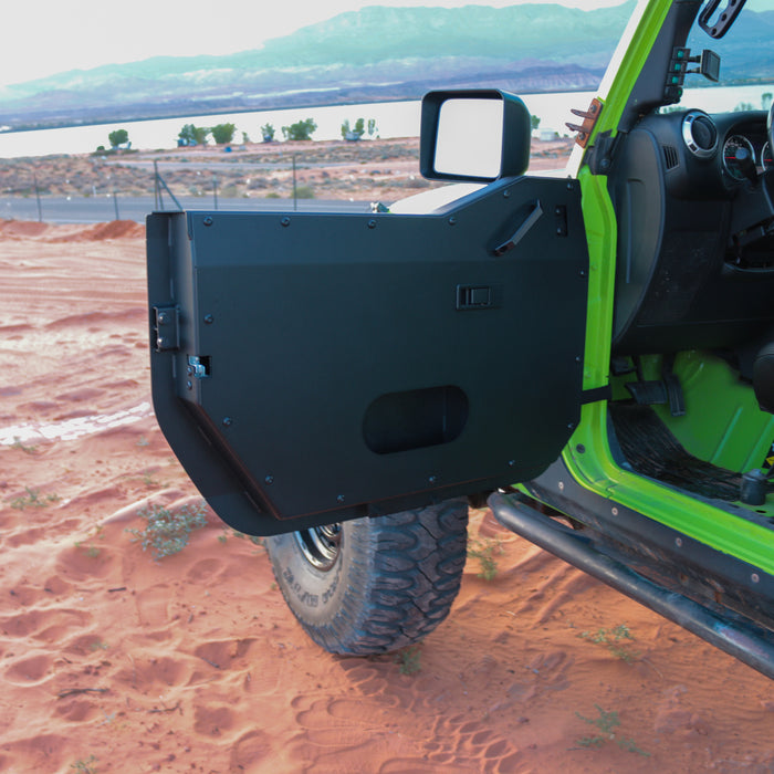 Combat Off Road Full Metal Jacket Aluminum Half Doors - Black - Front Pair | Jeep Wrangler JK/JKU (07-18) | P/N 15-1036