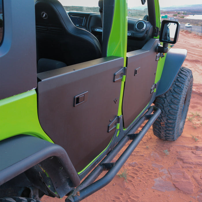 Combat Off Road Full Metal Jacket Aluminum Half Doors - Black - Rear Pair | Jeep Wrangler JK/JKU (07-18) | P/N 15-1039