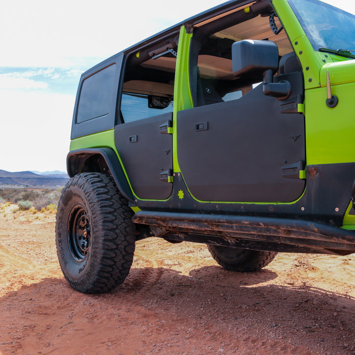 Combat Off Road Full Metal Jacket Aluminum Half Doors - Black - Front Pair | Jeep Wrangler JK/JKU (07-18) | P/N 15-1036