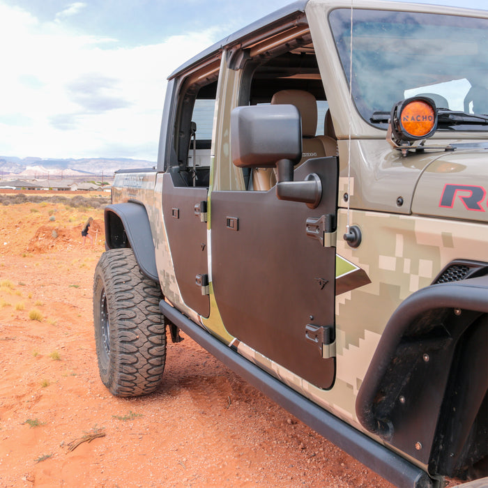 Combat Off Road Full Metal Jacket Aluminum Half Doors - Raw - Front Pair | Jeep Gladiator JT (20-26) | P/N 35-1136