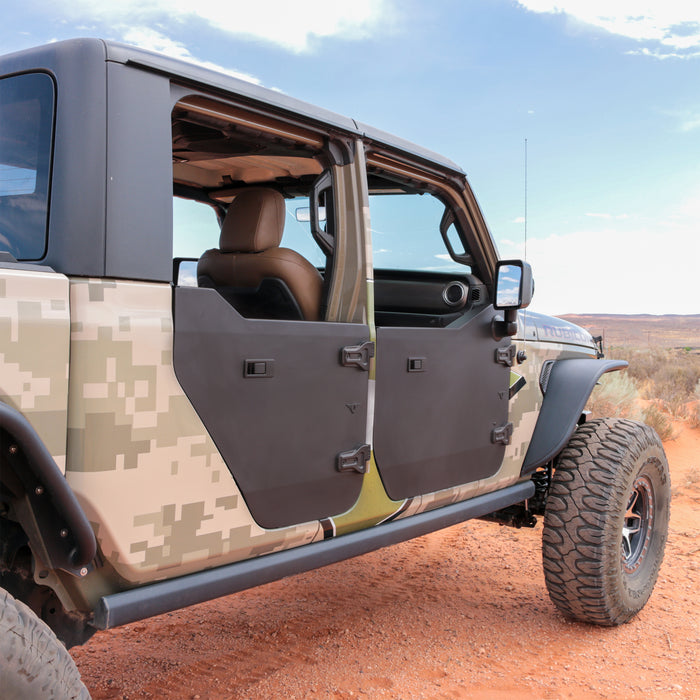 Combat Off Road Full Metal Jacket Aluminum Half Doors - Raw - Rear Pair | Jeep Gladiator JT (20-26) | P/N 35-1139