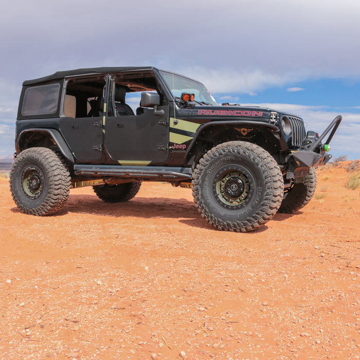 Combat Off Road Full Metal Jacket Aluminum Half Doors - Black - Rear Pair | Jeep Wrangler JL/JLU (18-26) | P/N 25-1039
