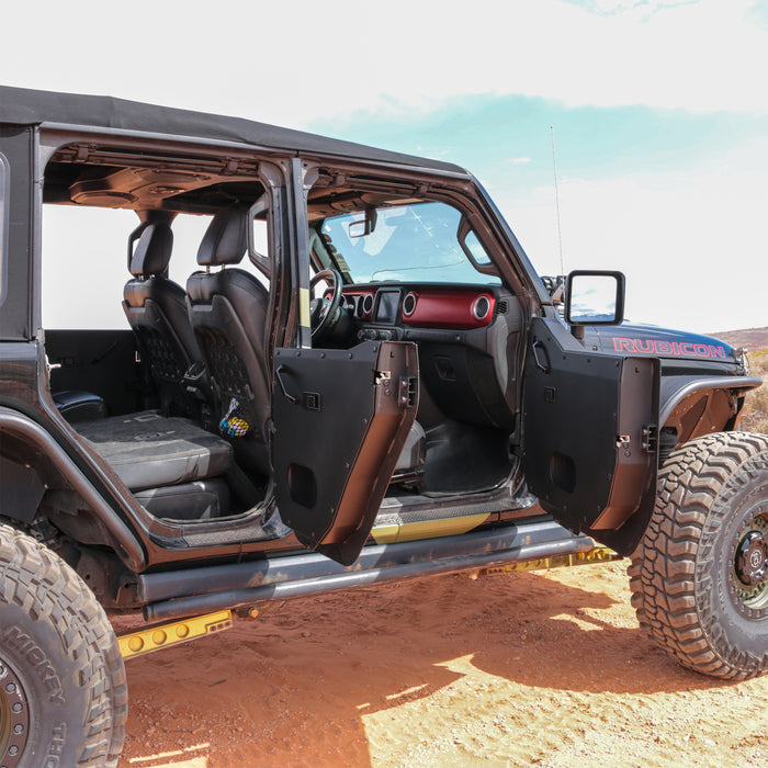 Combat Off Road Full Metal Jacket Aluminum Half Doors - Black - Rear Pair | Jeep Wrangler JL/JLU (18-26) | P/N 25-1039