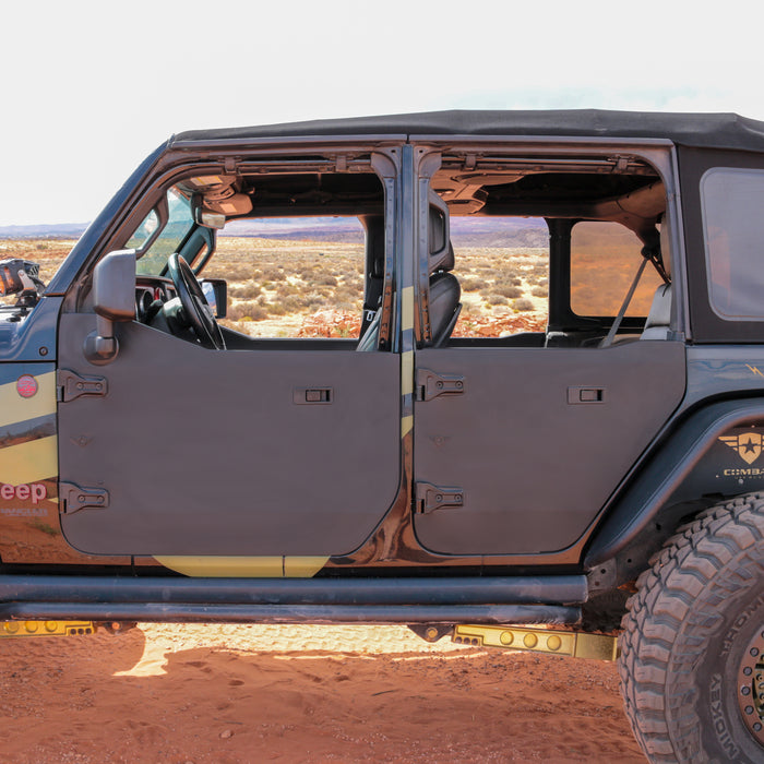 Combat Off Road Full Metal Jacket Aluminum Half Doors - Raw - Front Pair | Jeep Wrangler JL/JLU (18-26) | P/N 25-1136