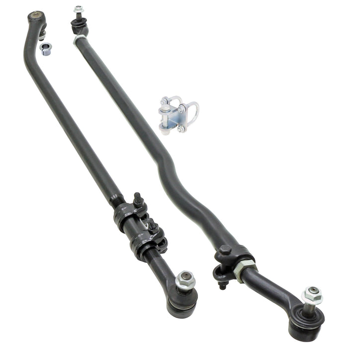 RockJock Currectlync Steering System, JK, w/Flipped Drag Link, 1.65 in. Dia. Tube Tie Rod, 1.3 In. Dia. Forged Drag Link/Forged Tie Rod Ends, Premium Jam Nuts And Adjuster,