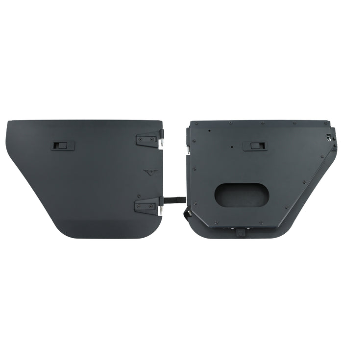 Combat Off Road Full Metal Jacket Aluminum Half Doors - Raw - Rear Pair | Jeep Wrangler JK/JKU (07-18) | P/N 15-1139
