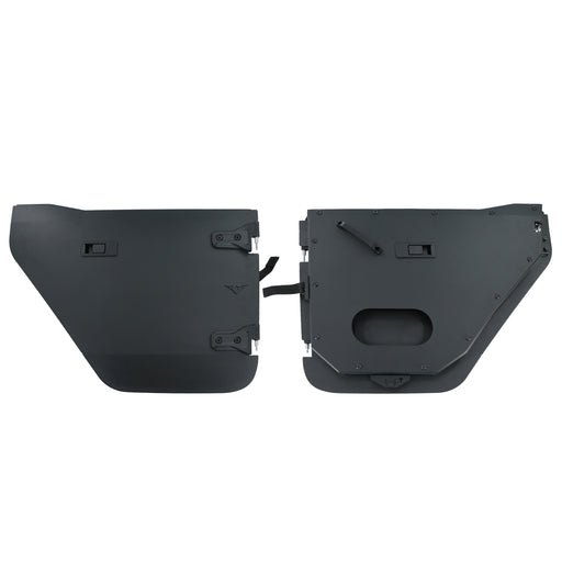 Combat Off Road Full Metal Jacket Aluminum Half Doors - Black - Rear Pair | Jeep Wrangler JL/JLU (18-26) | P/N 25-1039