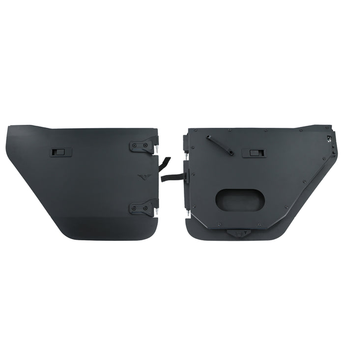 Combat Off Road Full Metal Jacket Aluminum Half Doors - Black - Rear Pair | Jeep Wrangler JL/JLU (18-26) | P/N 25-1039