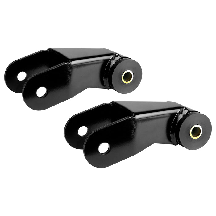 XJ Cherokee Boomerang Leaf Spring Shackles, 5in, Incl. Urethane Bushings and Hardware
