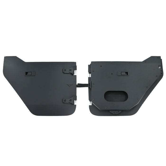 Combat Off Road Full Metal Jacket Aluminum Half Doors - Black - Rear Pair | Jeep Gladiator JT (20-26) | P/N 35-1039