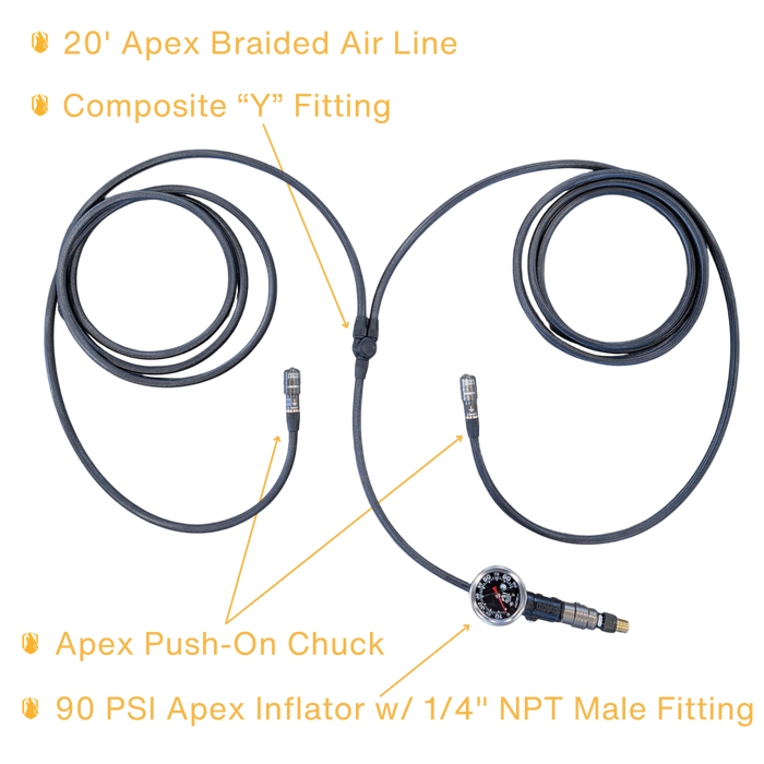 APEX Designs PTI Multi Tire Inflator - 2 Tire Inflation Kit | P/N X02-18-020-3