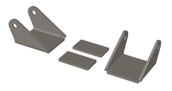 Heavy Duty Leaf Spring Hanger Pair 3 1/4 Inch Inside Width For 2 3/4 Inch Wide Springs