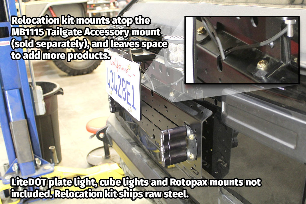 Motobilt License Plate Relocator/Light Mount for JK-JL, view 4