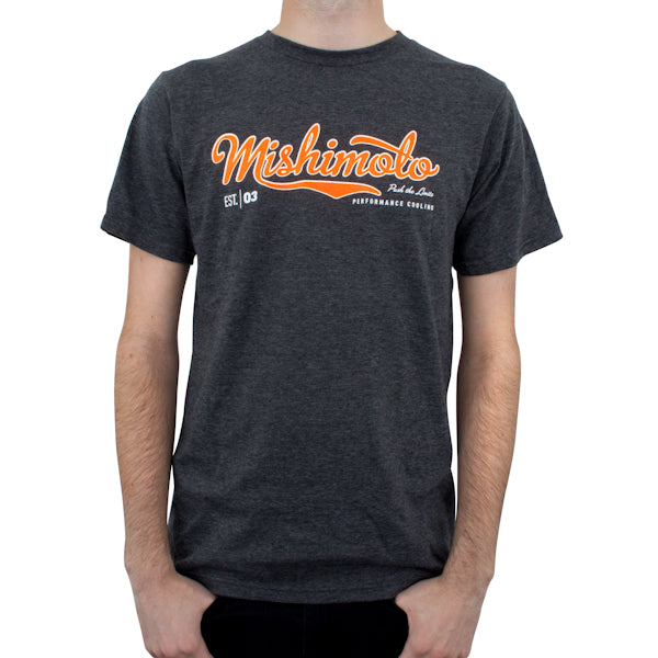 Mishimoto MMAPL-SCRIPT-GYL Mishimoto Men's Athletic Script T-Shirt, Gray