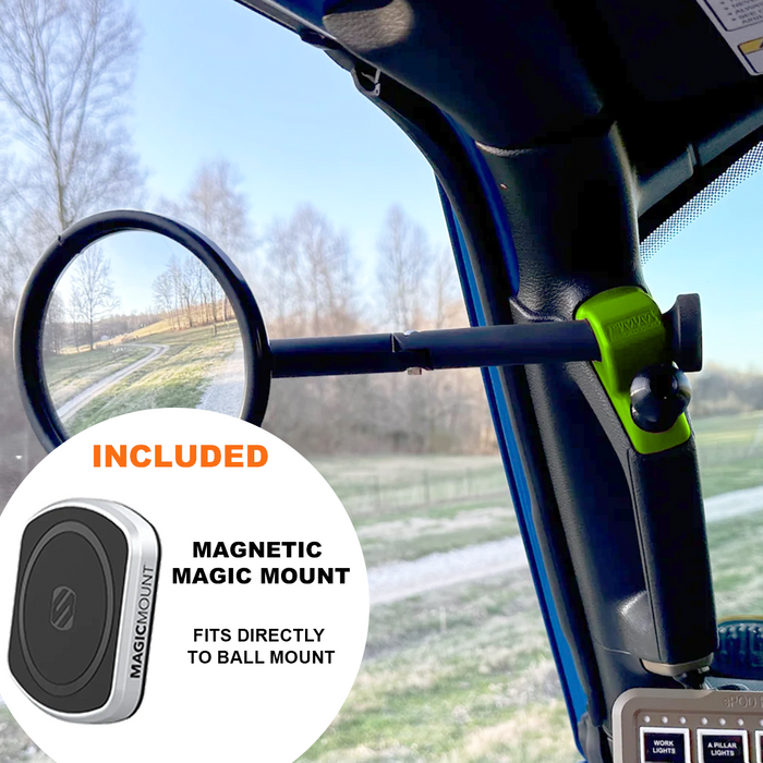 **2024** JL/JLU A-Pillar Side Jeep Mirrors with Base Mount Driver AND Passenger