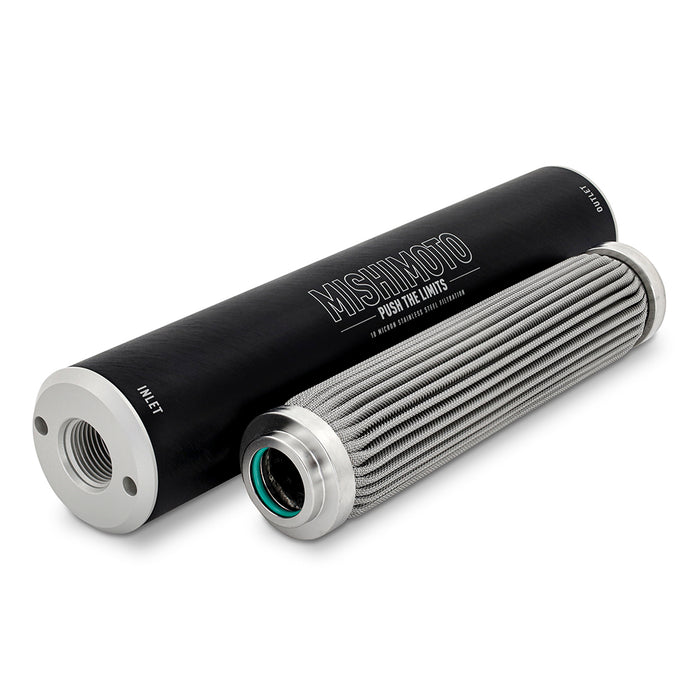 Mishimoto MMFF-HF-S010 Mishimoto High-Flow-10AN Fuel Filter, 10-Micron Stainless-Steel Insert