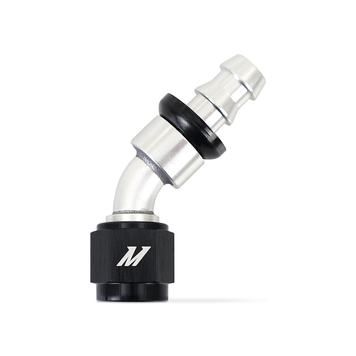 Mishimoto MMFT-PL-645 Mishimoto Push-Lock Fitting, -6AN, 45-Degree
