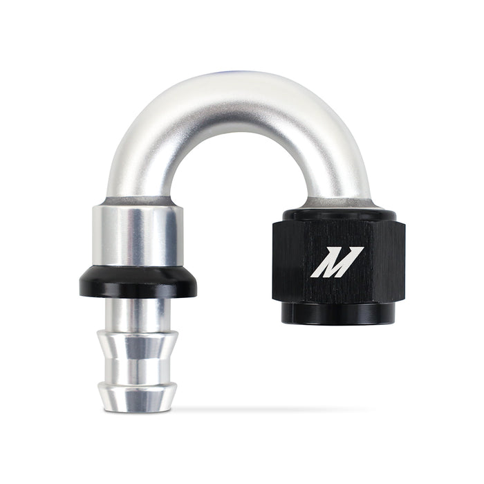 Mishimoto MMFT-PL-8180 Mishimoto Push-Lock Fitting, -8AN, 180-Degree