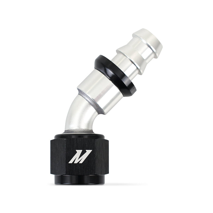 Mishimoto MMFT-PL-845 Mishimoto Push-Lock Fitting, -8AN, 45-Degree