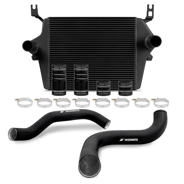 Mishimoto MMINT-F2D-99KBKBK Ford 7.3L Powerstroke Intercooler Kit, 1999-2003 Black Cooler, Black Pipes