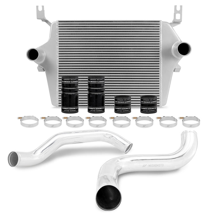 Mishimoto MMINT-F2D-99KSLP Ford 7.3L Powerstroke Intercooler Kit, 1999-2003 Silver Cooler, Polished Pipes