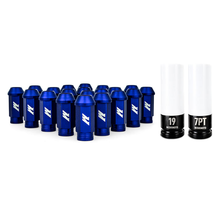 Mishimoto MMLG-15-20LBL Mishimoto Aluminum Locking Lug Nuts M12x1.5, 20pc Set, Blue