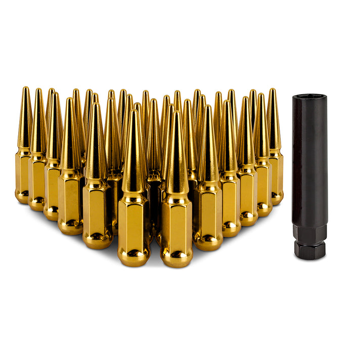 Mishimoto MMLG-SP1415-32GD Mishimoto Spiked Lug Nuts, M14x1.5, 32-PC Set