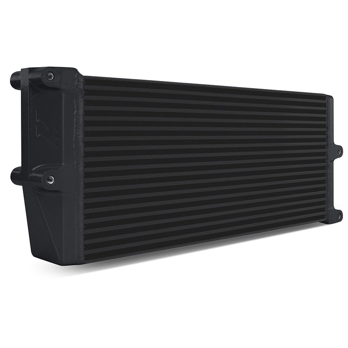 Mishimoto MMOC-OO-17BK Universal Heavy-Duty Bar-and-Plate Oil Cooler, 17in Core, Opposite-Side Outlets
