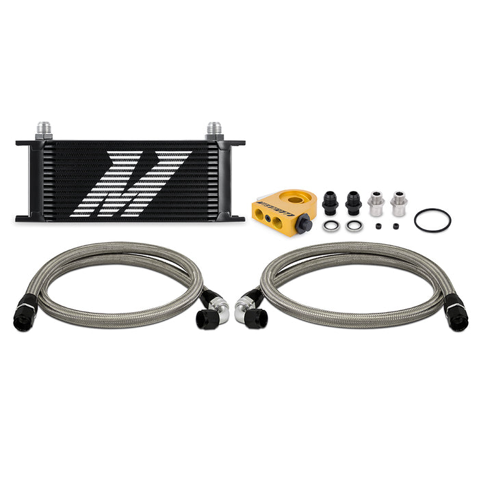 Mishimoto MMOC-U16TBK Universal Thermostatic Oil Cooler Kit, 16-Row, Black