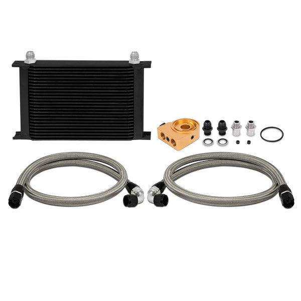 Mishimoto MMOC-UHTBK Universal Thermostatic Oil Cooler Kit, Black, 25 Row