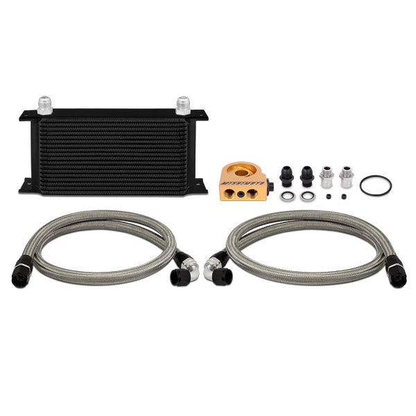 Mishimoto MMOC-ULTBK Universal Thermostatic 19 Row Oil Cooler Kit, Black
