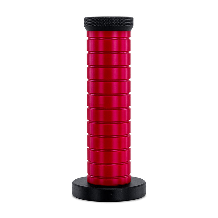 Mishimoto MMSK-BMXBKRDH Grip Shift Knob, Red Grip, Black Top and Bottom