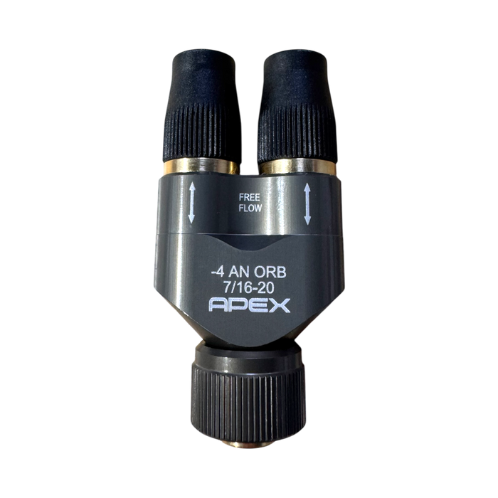 APEX Designs Quick Connect "Y" 2x 3/8 Hose Barb | P/N X02-11-009