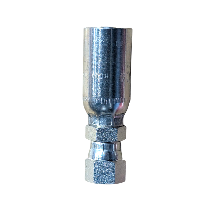 APEX Designs TSR Hose Fitting (Steering Box Side) JIC 37 Degree, -4 Female Swivel to 1/4" ID Hose Crimp | P/N U01-08-001-1
