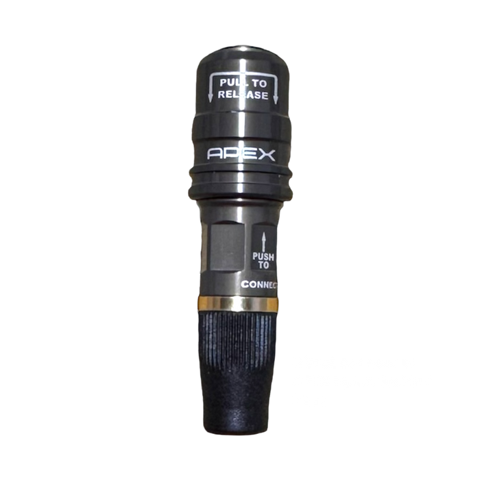 APEX Designs High Flow Push-On Chuck - 3/8 O.D. Hose (Dual Flow) | P/N X02-12-002