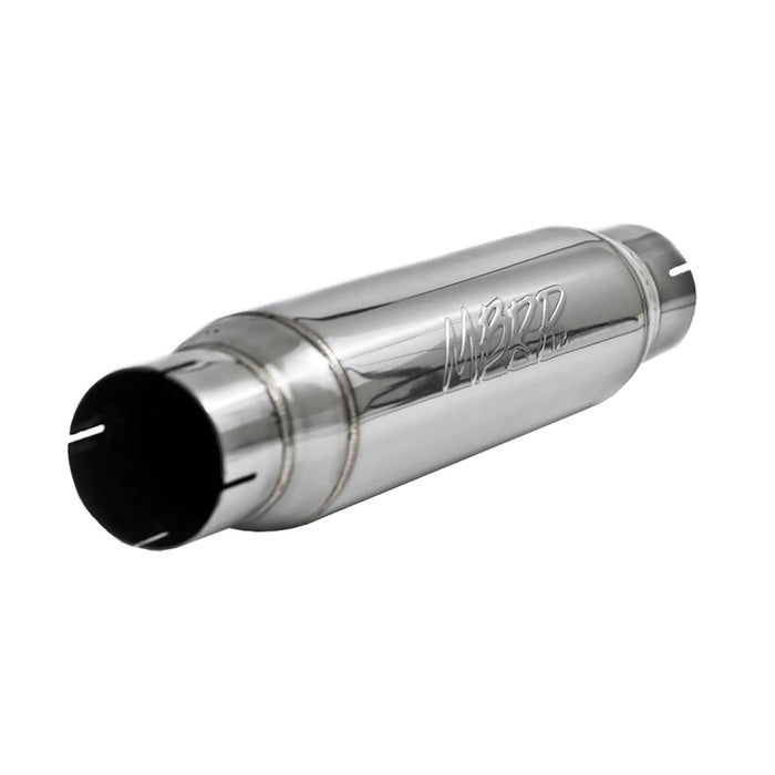 T304 Stainless Steel Resonator;  3" Inlet/Outlet; 16" Body; 4” OD; 20" Overall Length