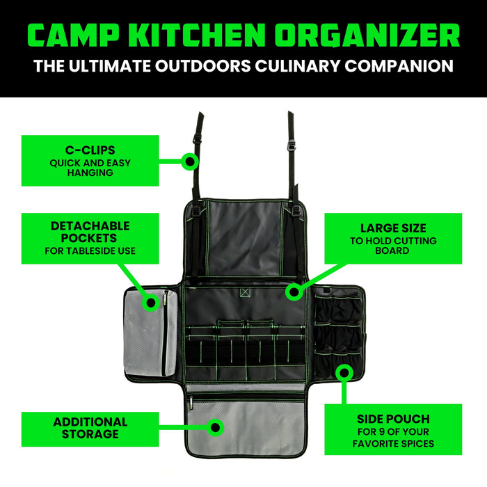 RHINO USA CAMP KITCHEN ORGANIZER BAG (BLACK)