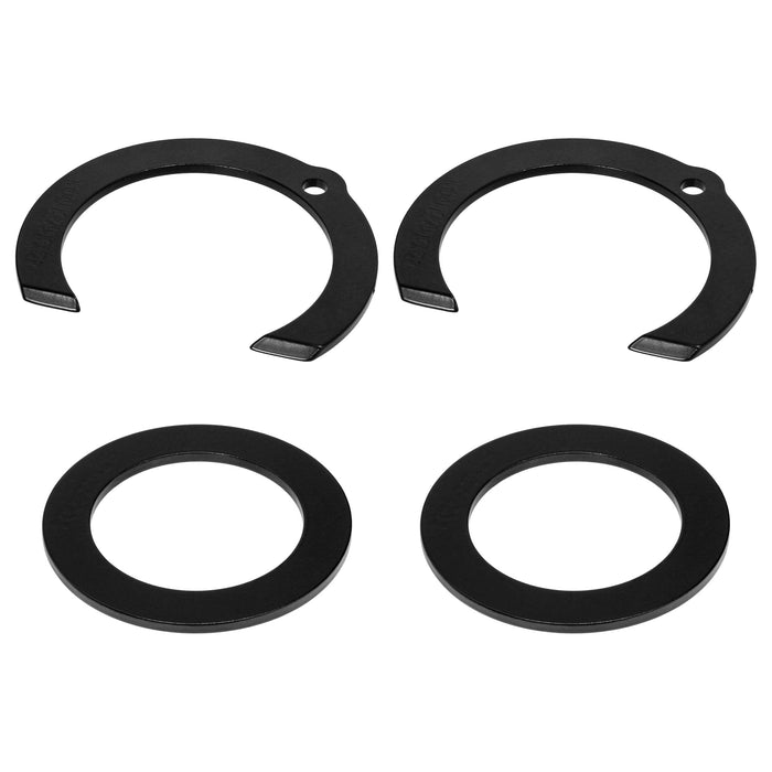 RockJock JL/JT Coil Spring Shim Pack, JL/JT Front, JL Rear, Axle Side, 3/16 in. and 1/4 in. thick