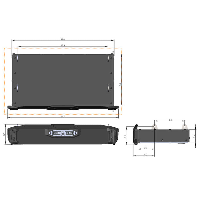 R-STEP 16 Inch Wide Step with Universal Brackets To Mount On Flat Surface Rock Slide Engineering