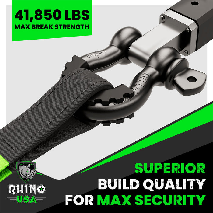 RHINO USA 3/4" D-RING SHACKLE SET (2-PACK)(GREEN)