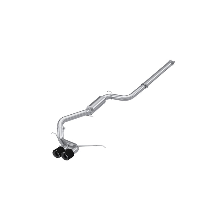 T304 Stainless Steel, 3" Cat-Back, Dual Center Outlet with Carbon Fiber Tips, Race Profile