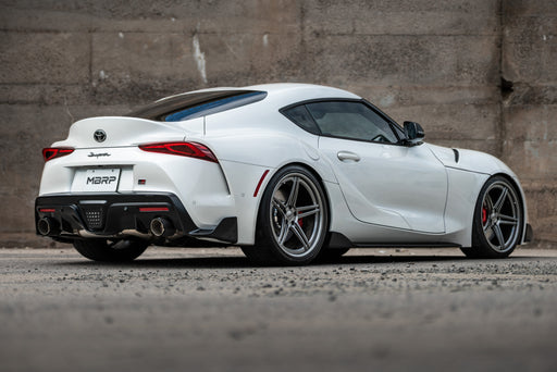 MBRP T304 Stainless Steel, 3" Cat Back, Dual Rear with Carbon Fiber Tips, Supra 3.0L, view 2