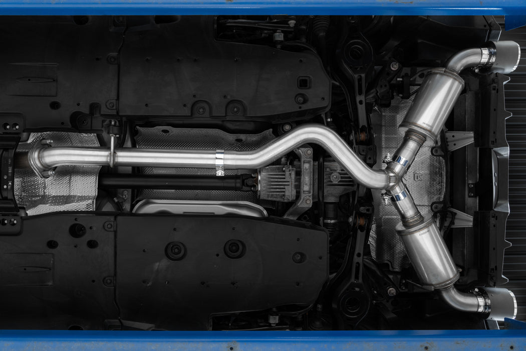 MBRP T304 Stainless Steel, 3" Cat-Back Dual Split Rear with Carbon Fiber Tips, Corolla GR 1.6L, view 4