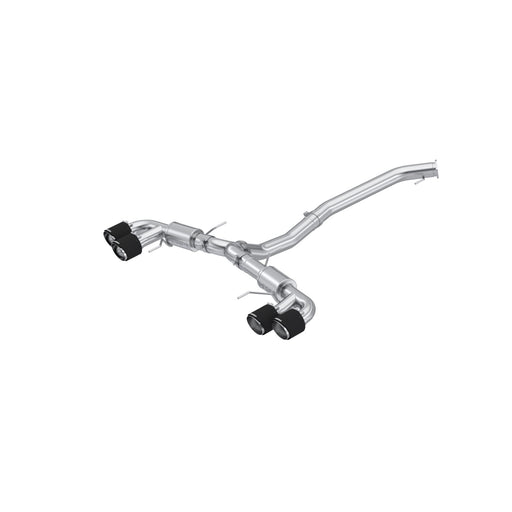 MBRP T304 Stainless Steel, 3.5" Cat-Back, Dual Split Rear, Quad Outlet with Carbon Fiber Tips, GTR 3.8L