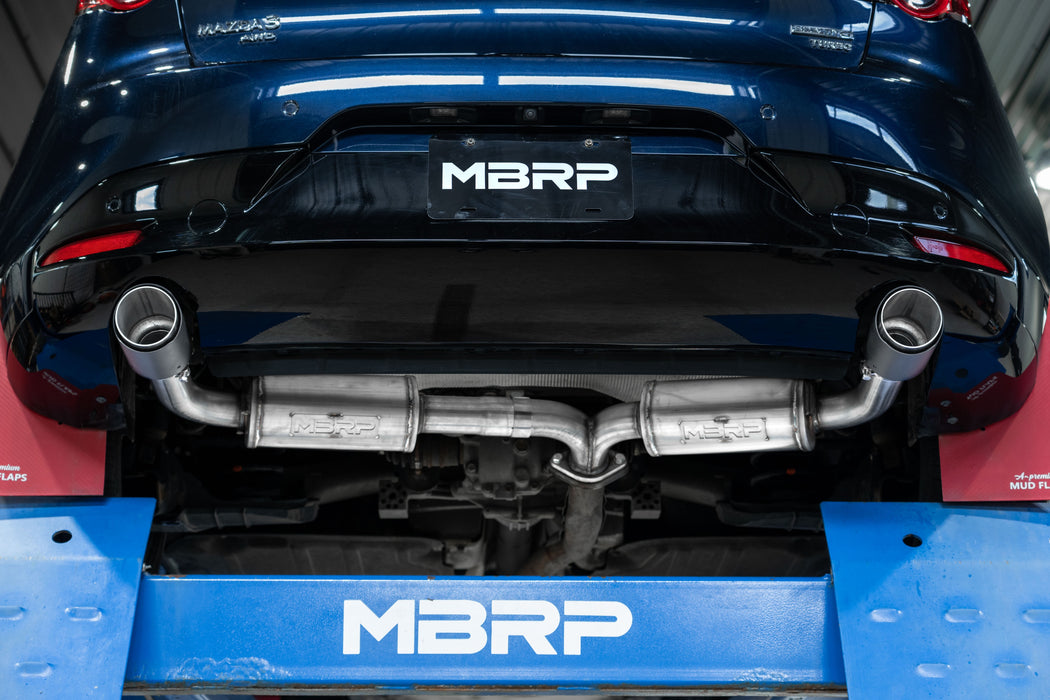 MBRP T304 Stainless Steel 2.5" Axle-Back, Dual Rear Exit, Street Profile, 3 Hatchback FWD/AWD, 2.5/2.5T, view 4