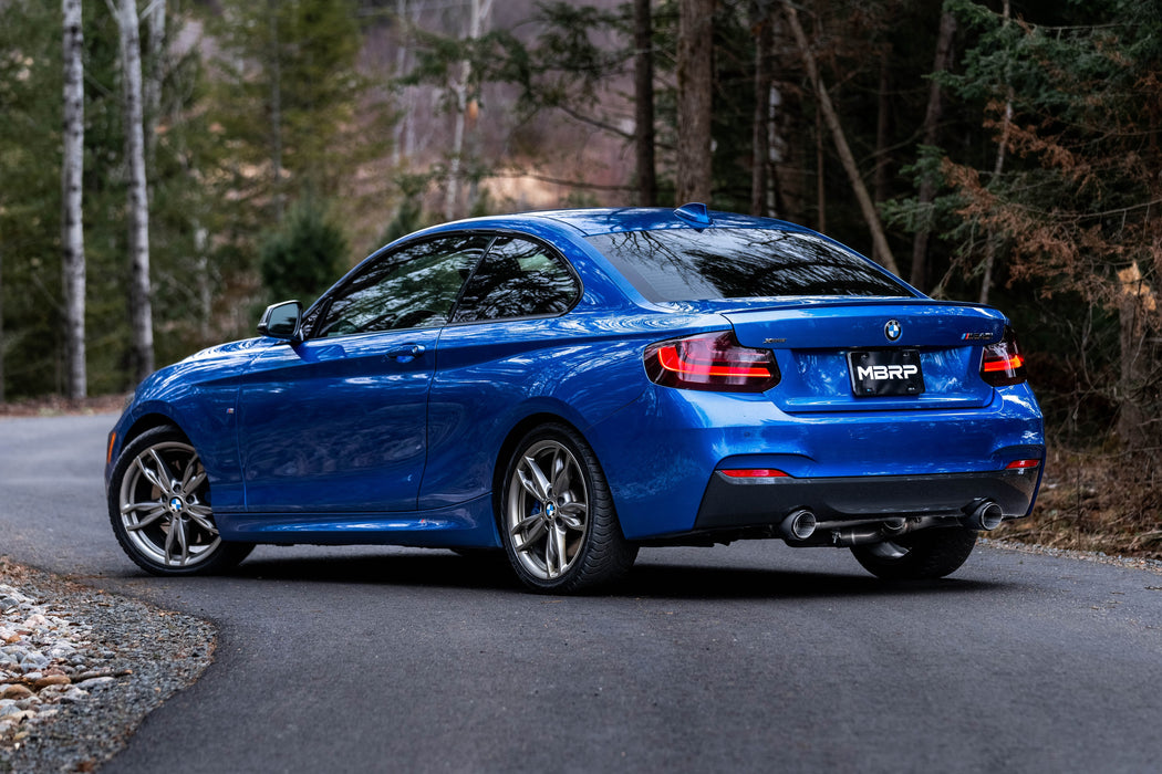 MBRP T304 Stainless Steel, 3" Axle Back, Dual Rear Exit, Carbon Fiber Tips, M240I, 3.0L, view 2
