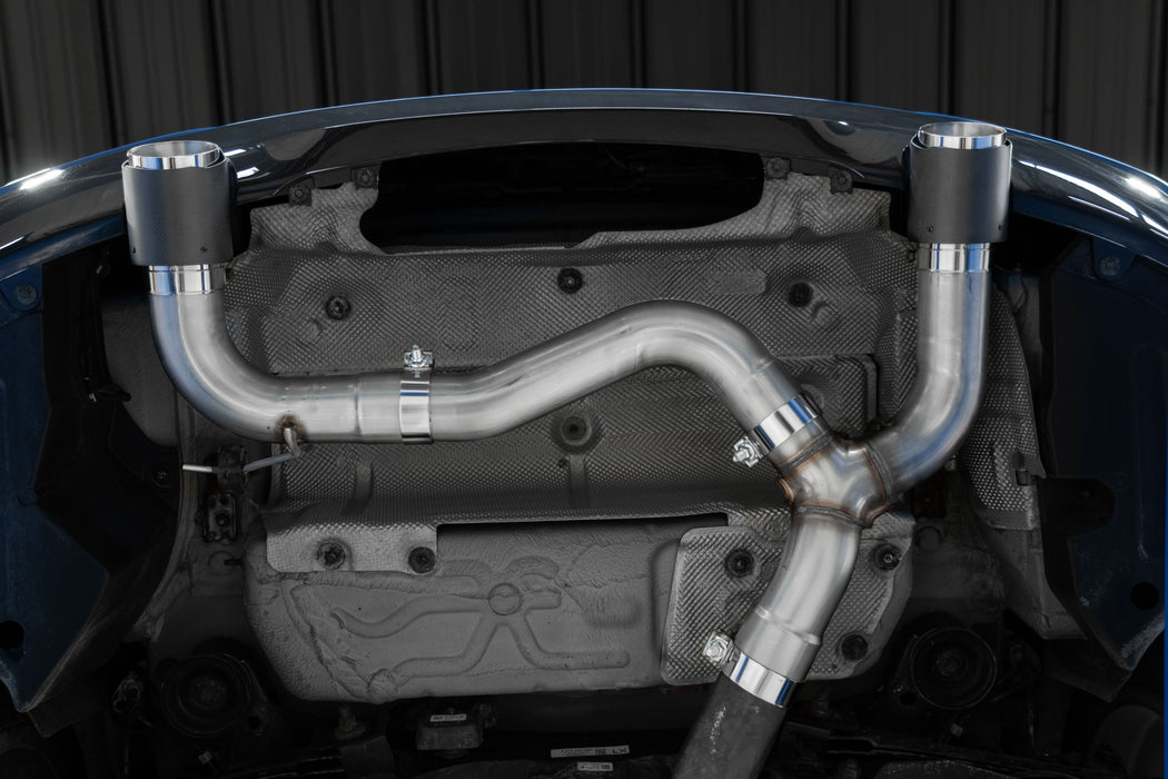 MBRP T304 Stainless Steel, 3" Axle Back, Dual Rear Exit, Carbon Fiber Tips, M240I, 3.0L, view 4