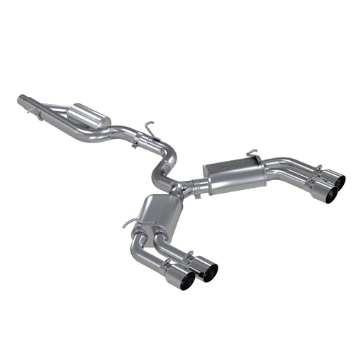 MBRP T304 Stainless Steel 3" Cat Back Quad Split Rear Exit, S3