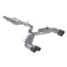 MBRP T304 Stainless Steel 3" Cat Back Quad Split Rear Exit with Carbon Fiber Tips, S3