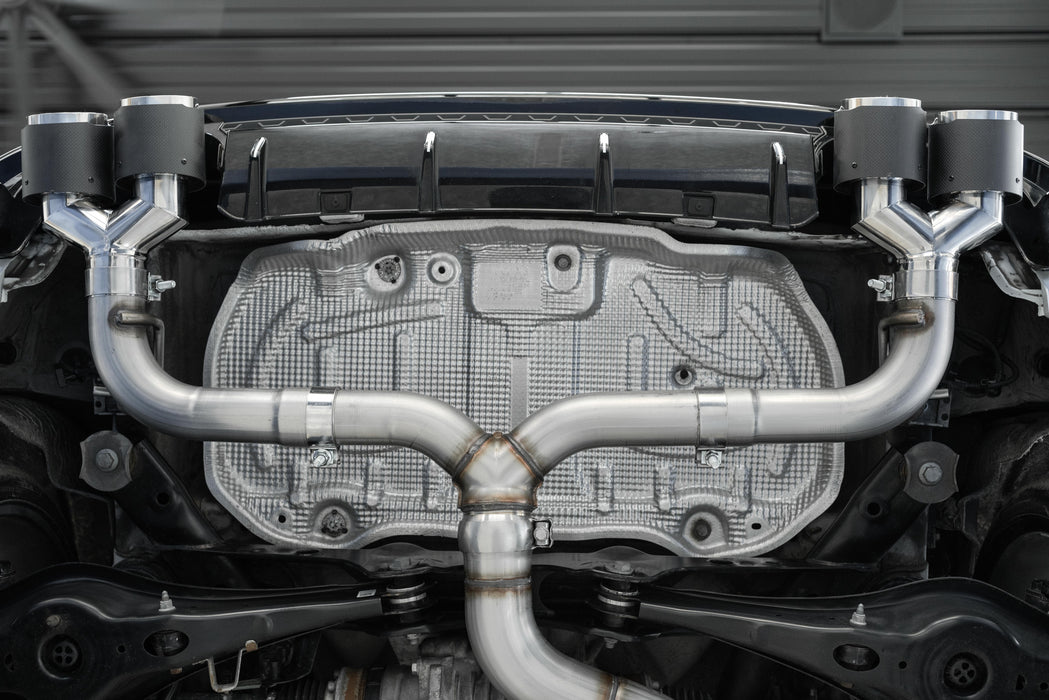 MBRP T304 Stainless Steel, 3" Cat Back, 2.5" Quad Split Rear, Golf R MK7/MK7.5, view 2